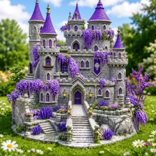 Lavender Bloom Castle STL File for 3D Print - Model thumbnail 2