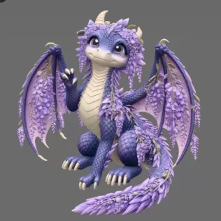 Wisteria Blossom Dragon STL File for 3D Print - Model thumbnail 7