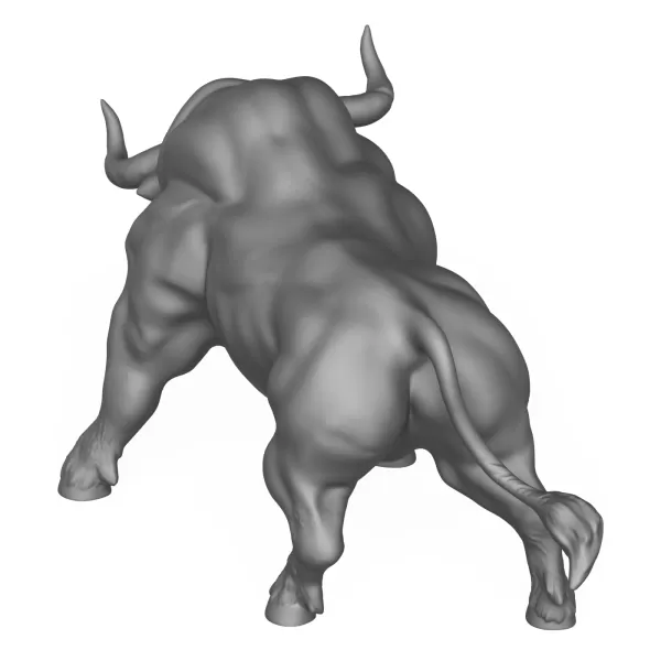 Muscular Bull 3D Print Model - Model preview 6