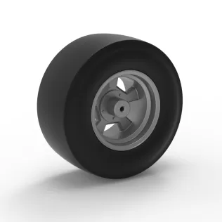 Rear wheel of vintage dragster Version 4 Scale 1:25 - Model thumbnail 8