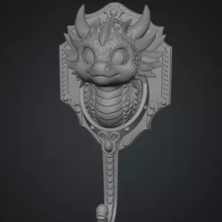 Cute Dragon Wall Hook – STL File for 3D Printing - Model thumbnail 9