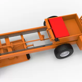 Garden Tractor pulling sled Scale 1:25 - Model thumbnail 4