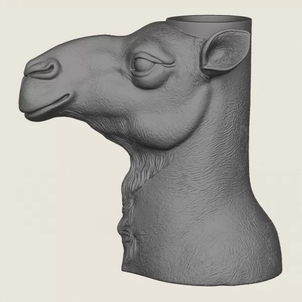 Camel Face Vase Print Ready 3D Model - Model preview 4