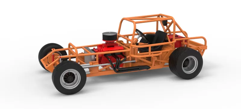 Vintage Dirt Modified stock car Base Version 8 Scale 1:25 - Model preview 1