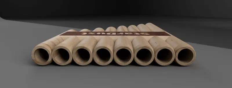 Indian Pan Flute V2 – One-Piece Instrument (C5 → C6) - Model preview 3