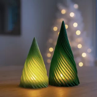 Twisted Christmas Tree | Candle Holder & Decor Set | 2 pcs - Model thumbnail 1