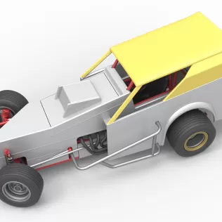 Vintage Dirt Modified stock car V7 while turning Scale 1:25 - Model thumbnail 4