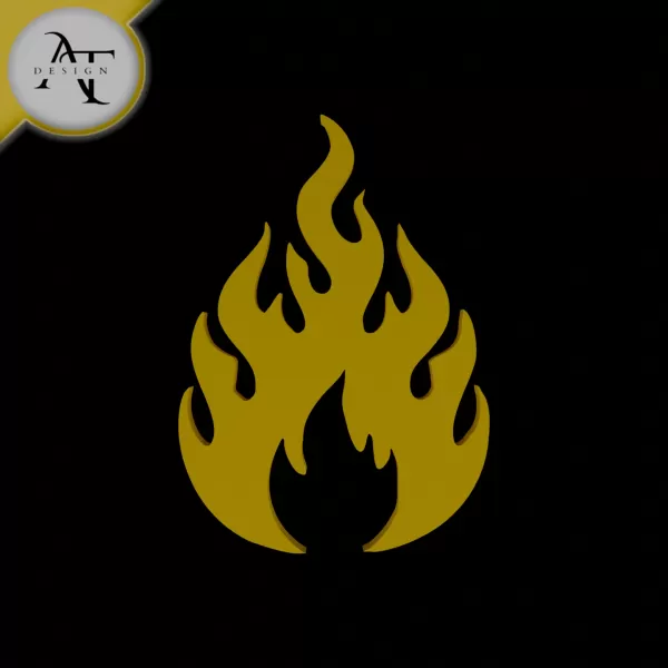 Simple Flame Symbol - 2D Art - Model preview 1