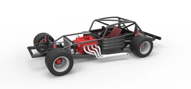 Vintage Asphalt Modified stock car Base V5 Scale 1:25 - Model preview 1