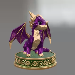 Origami Style Baby Dragon STL File for 3D Print - Model thumbnail 6