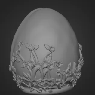 Floral Fantasy Egg House - STL File 3D Printable - Model thumbnail 10