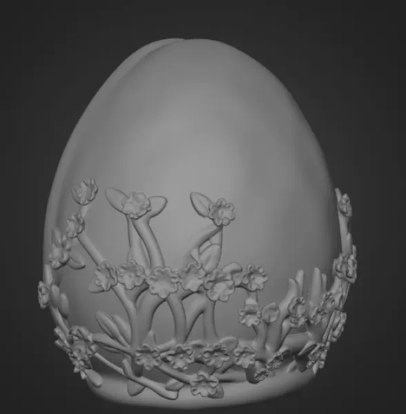 Floral Fantasy Egg House - STL File 3D Printable - Model preview 10