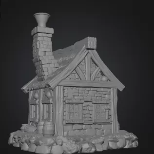 Fantasy Alchemist Cottage STL File for 3D Print - Model thumbnail 10