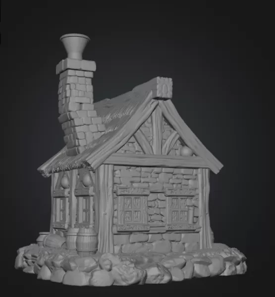 Fantasy Alchemist Cottage STL File for 3D Print - Model preview 10