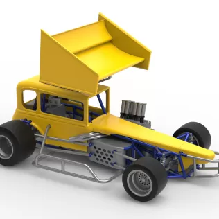 Vintage Winged Supermodified stock car Version 3 Scale 1:25 - Model thumbnail 24