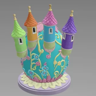 Fantasy Egg Castle House - STL File 3D Printable - Model thumbnail 5