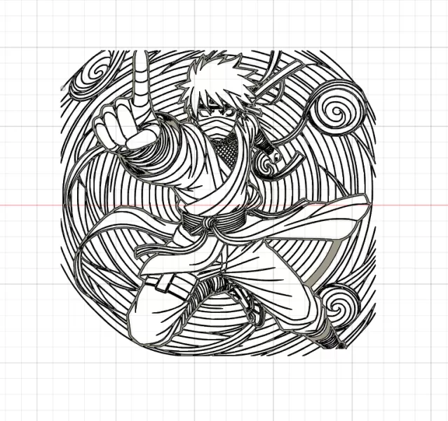 Silhouette Ninja - Naruto Wall art - Model preview 1