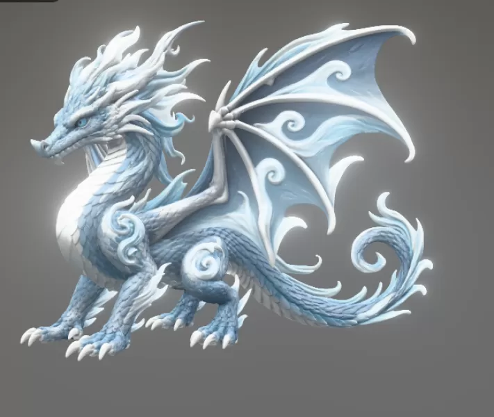Ocean Breeze Dragon STL File for 3D Print - Model preview 7