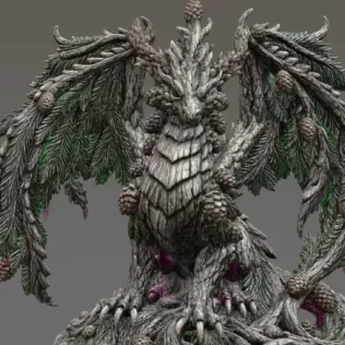 Ancient Forest Guardian Dragon STL File for 3D Print - Model thumbnail 7