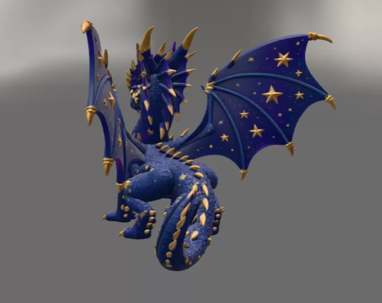 Celestial Star Dragon STL File for 3D Print - Model preview 5