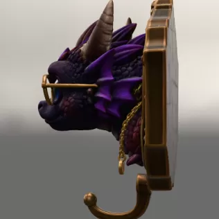 Kawaii Dragon Key Holder STL File for 3D Print - Model thumbnail 5