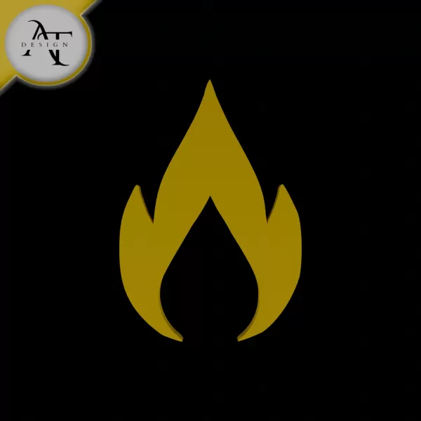 Simple Flame Symbol - 2D Art - Model preview 1