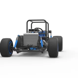 Vintage Dirt Supermodified stock car Base Scale 1:25 - Model thumbnail 6