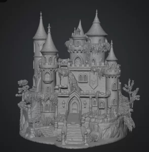 Lavender Bloom Castle STL File for 3D Print - Model preview 12