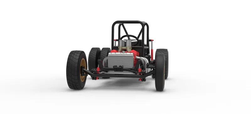 Vintage Dirt Supermodified stock car Base Version 2 Scale 1:25 - Model preview 6