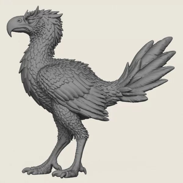 Dinosaur Monster Bird Print Ready 3D Model - Model preview 4