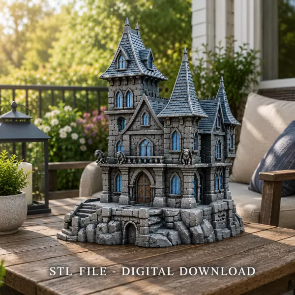 Dark Fantasy Castle STL for 3D Printing - Model preview 1