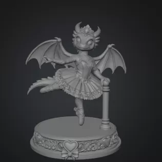 Ballerina Dragon Princess STL File for 3D Printing - Model thumbnail 8
