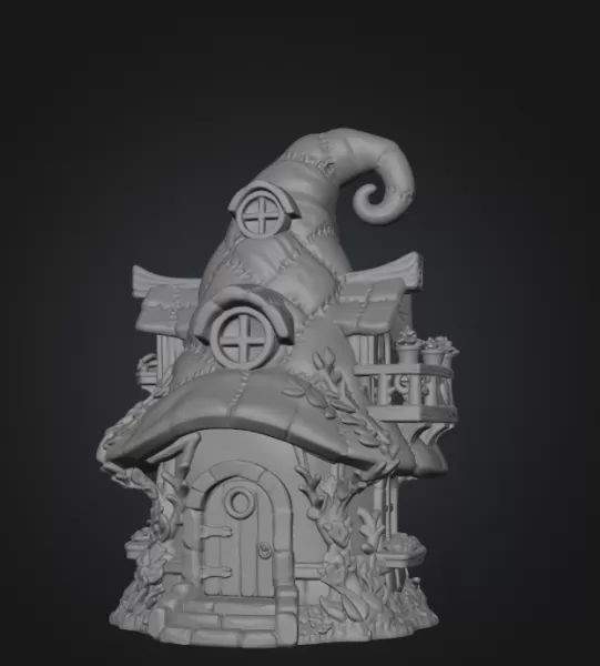 Patchwork Wizard Cottage STL File 3D Print - Model preview 7