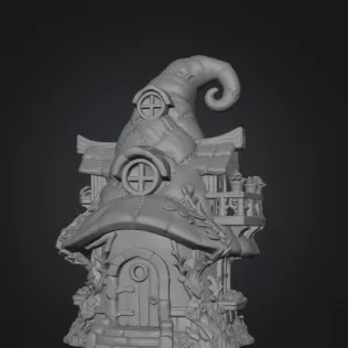 Patchwork Wizard Cottage STL File 3D Print - Model thumbnail 7