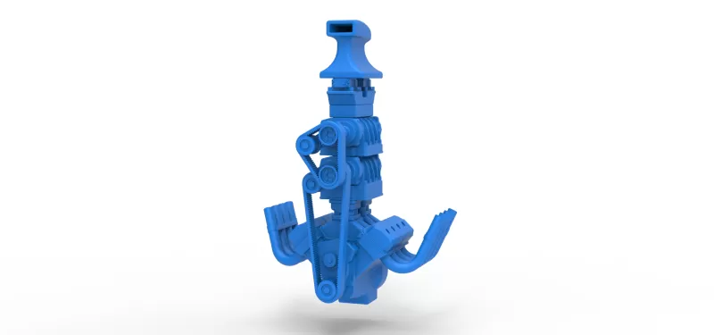 Engine V8 with double supercharger Version 8 Scale 1:25 - Model preview 4