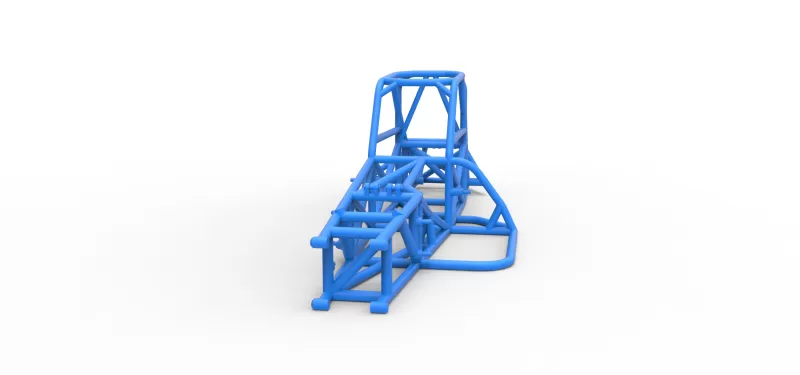 Frame of Supermodified front engine race car V4 Scale 1:25 - Model preview 4