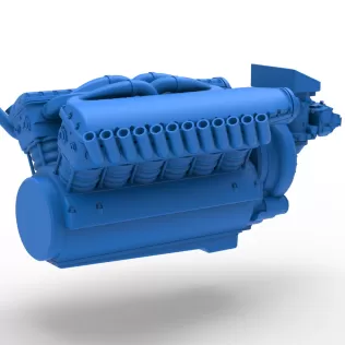 Engine V12 of Vintage Dragster Version 2 Scale 1:25 - Model thumbnail 14