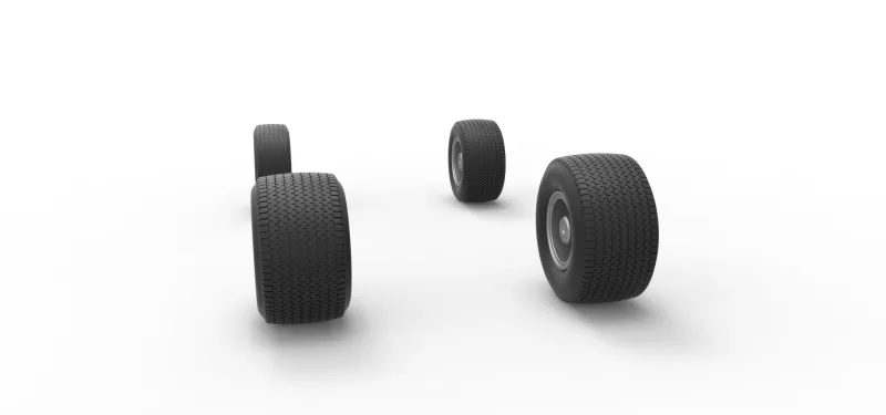 Wheel set of Northeast Dirt Modified stock car V3 Scale 1:25 - Model preview 8