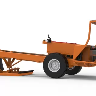 Garden Tractor pulling sled Scale 1:25 - Model thumbnail 13