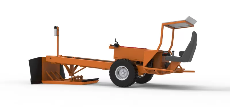 Garden Tractor pulling sled Scale 1:25 - Model preview 13