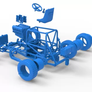 Vintage Dirt Supermodified stock car Base Version 2 Scale 1:25