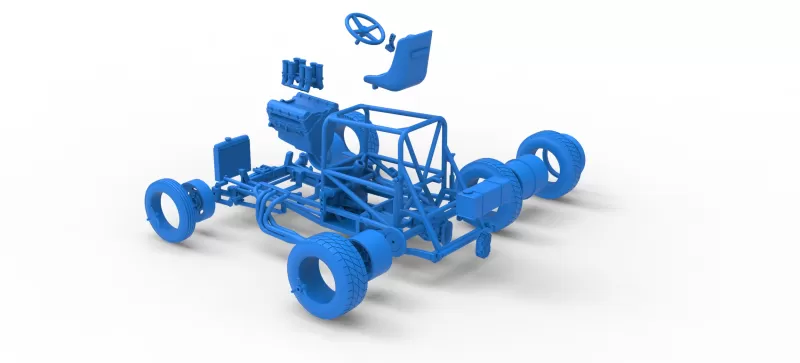 Vintage Dirt Supermodified stock car Base Version 2 Scale 1:25 - Model preview 29