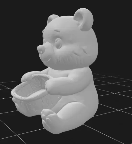 Teddy Bear Holding a Gift Basket - Model preview 3
