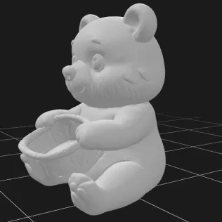 Teddy Bear Holding a Gift Basket - Model thumbnail 3