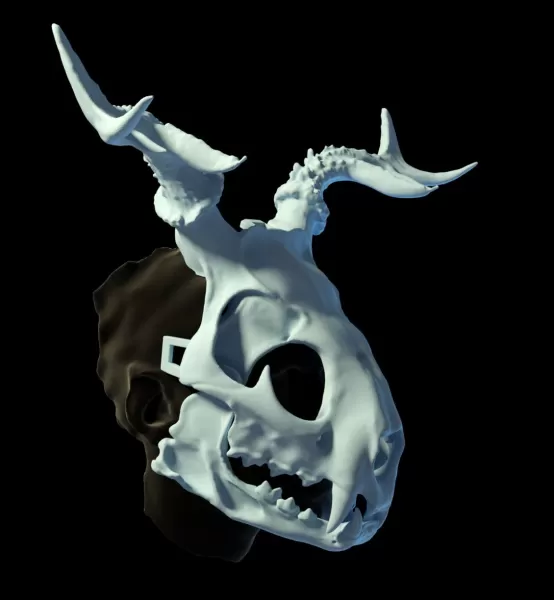 Druid skull mask that fits a human face. - Model preview 3