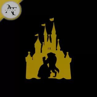 Beauty and the Beast - Silhouette - 2D Wall Art Decor
