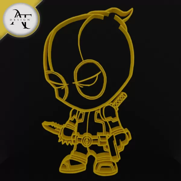 Little Deadpool - Marvel - Silhouette - 2D Wall Art Decor - Model preview 1