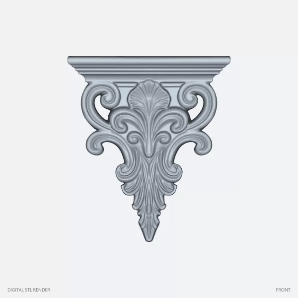 Gothic Ornamental Corbel Sculpture - STL - Model preview 2