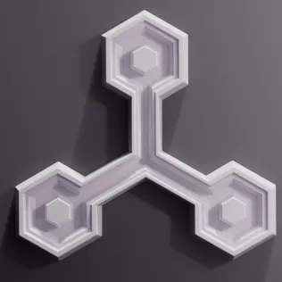 Modular Geometric Wall Panel 18 Decorative 3D Tile - Model thumbnail 8