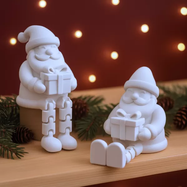 Flexi Santa Claus with Gift | Sitting Christmas Articulated - Model preview 6